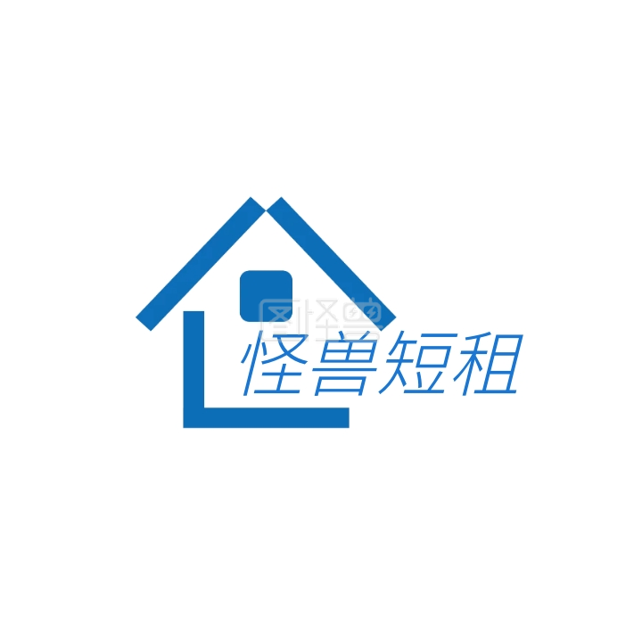 房屋租-线条简约创意房屋短租logo设计在线图片制作-图怪兽