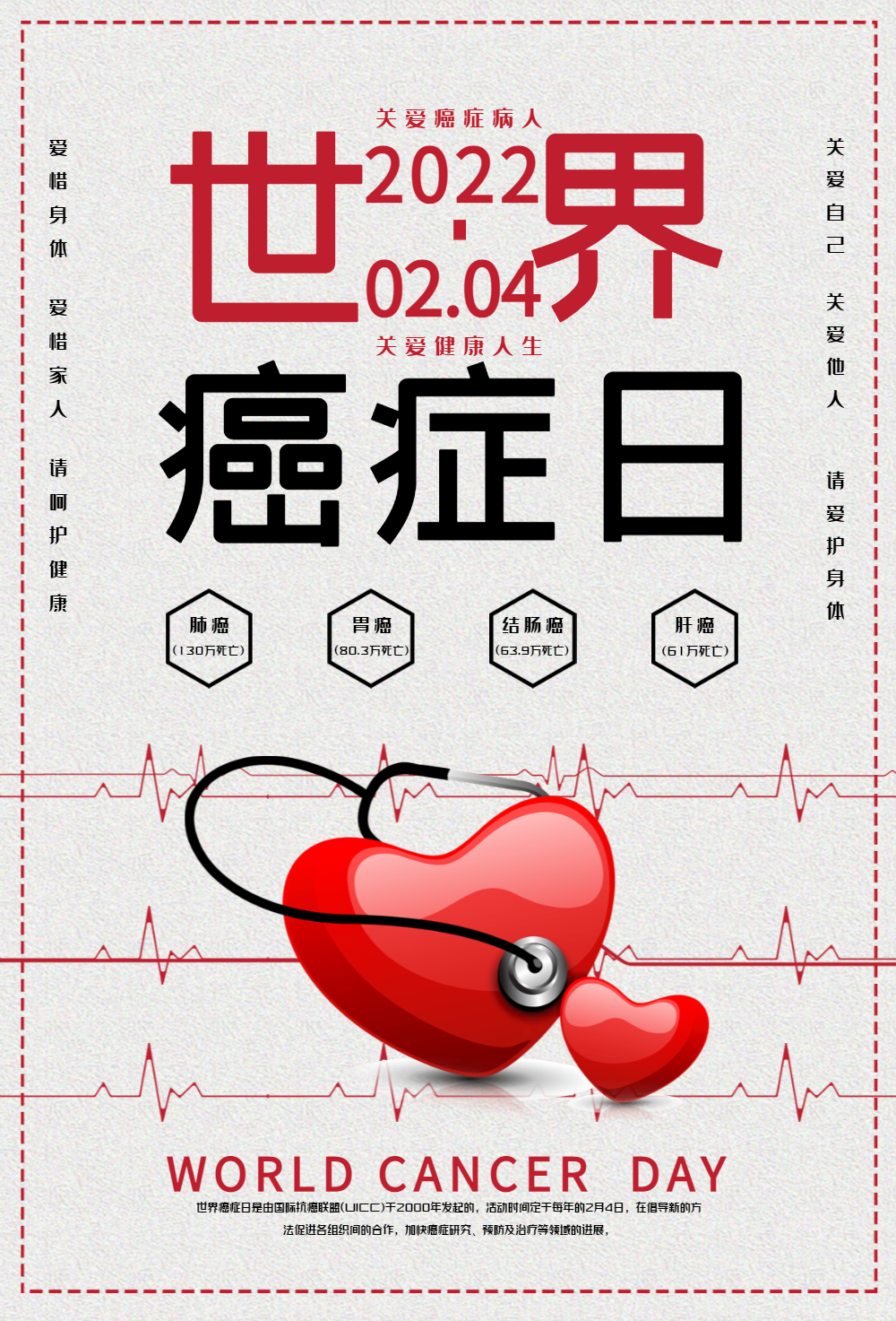 世界癌症日公益宣传海报