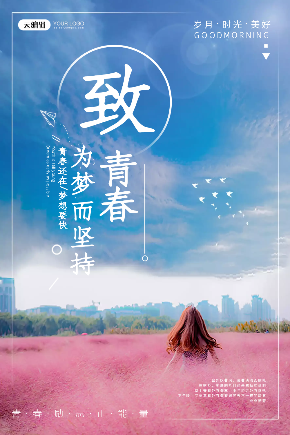 致青春清新励志海报