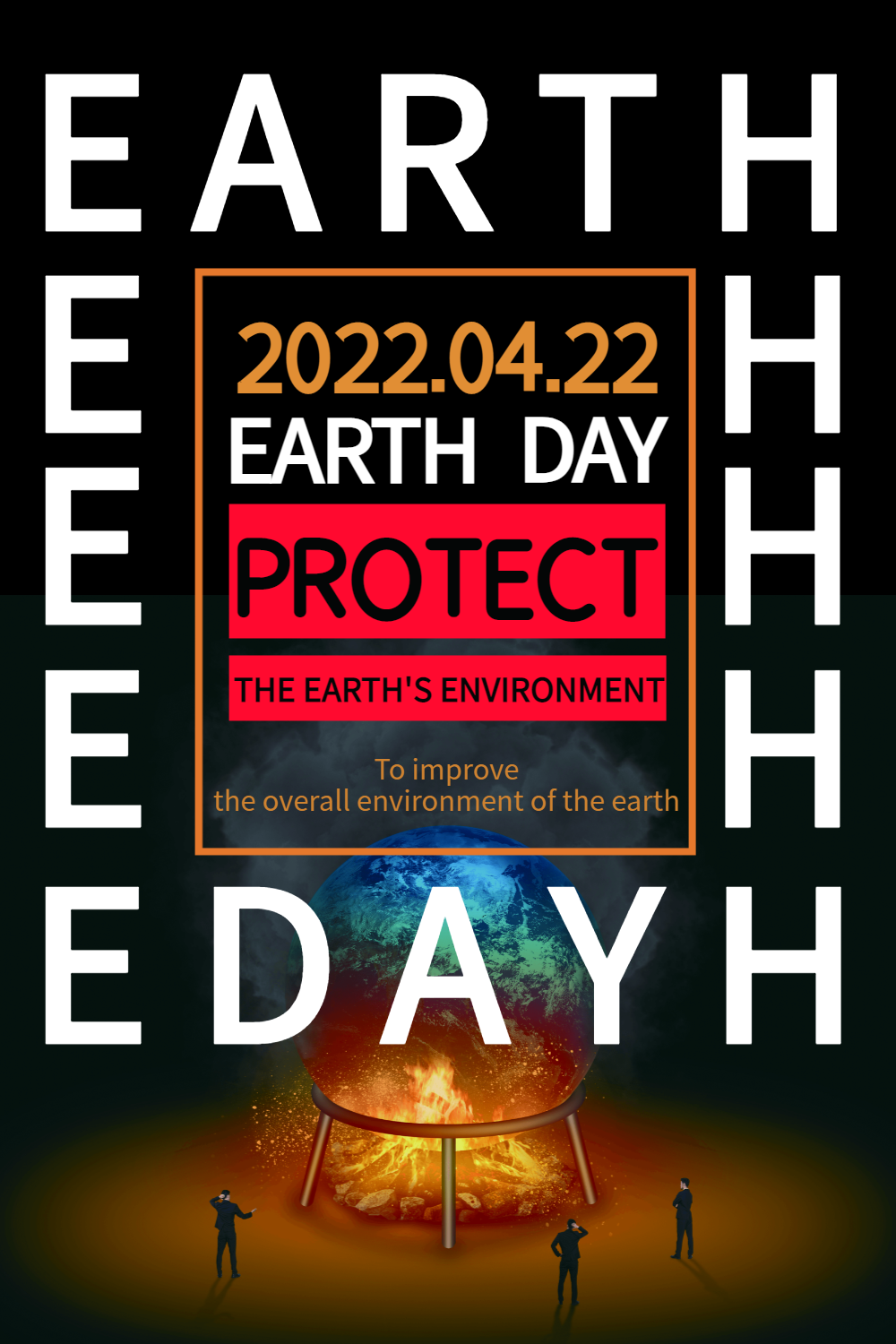 世界地球日英文海报