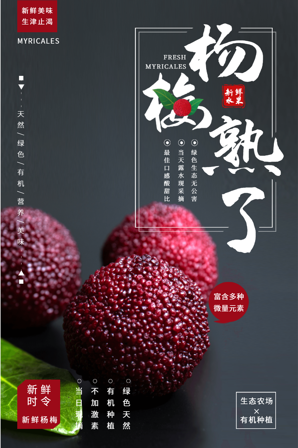 杨梅熟了水果海报设计