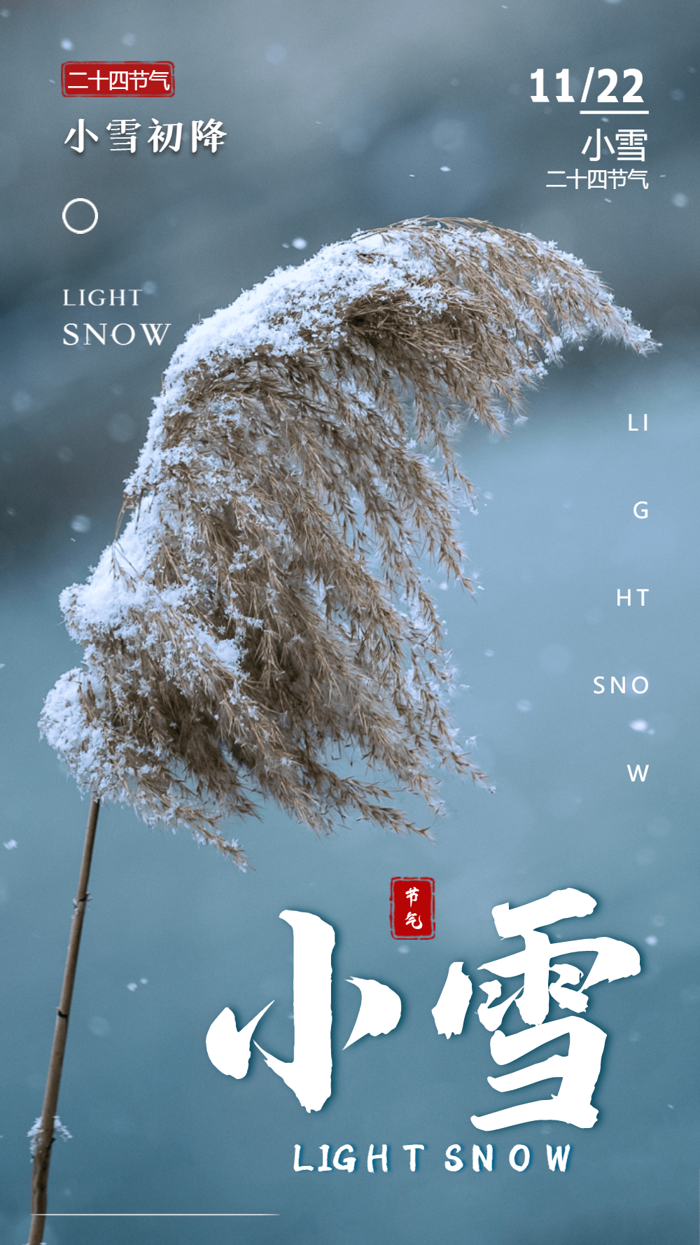 二十四节气小雪摄影海报设计