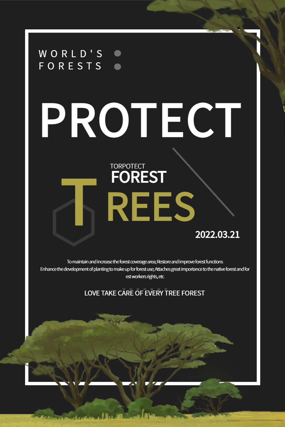 保护树木海报