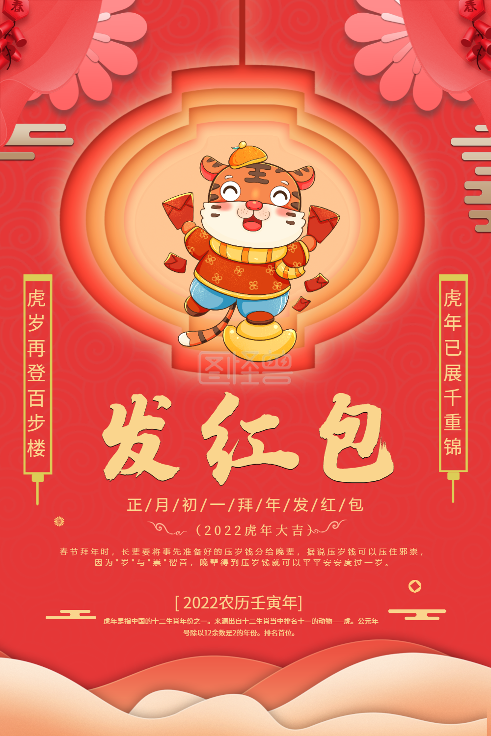 珊瑚橘新年习俗系列之发红包海报
