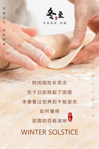 冬至包饺子节日节气海报