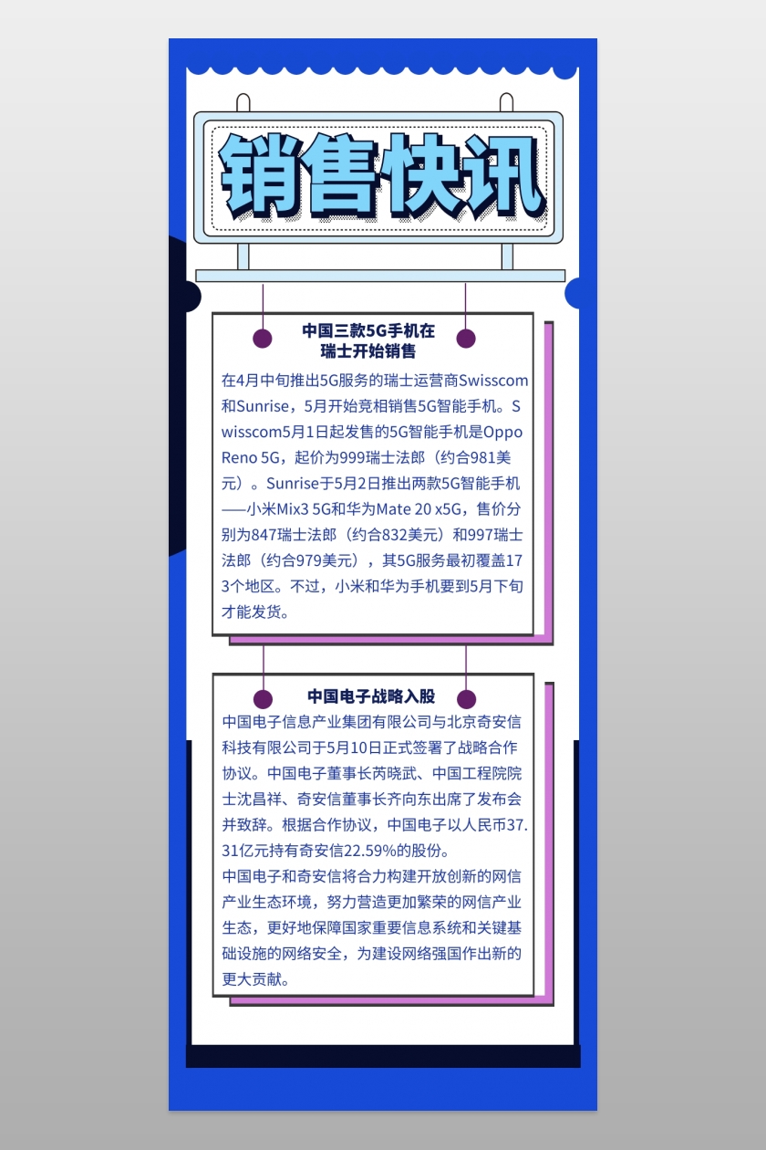 销售新闻快讯长图