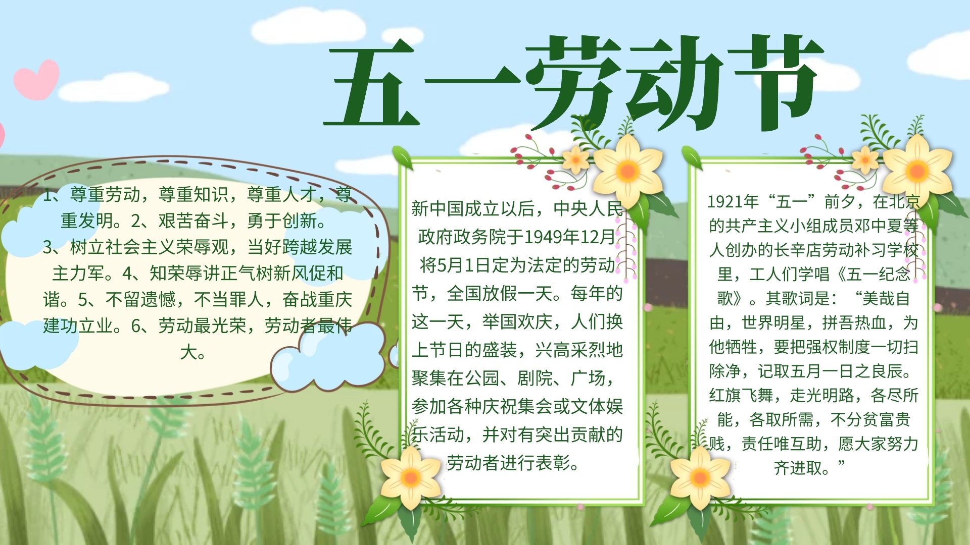 劳动节的节俗(劳动节的节俗活动)