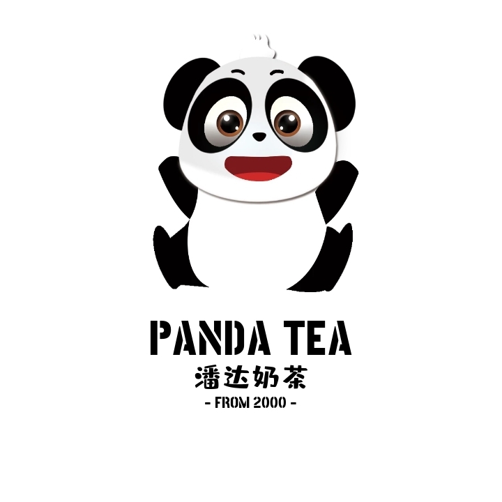 潘达奶茶卡通熊猫头像logo