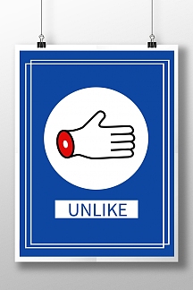 向下手势标识牌海报简约