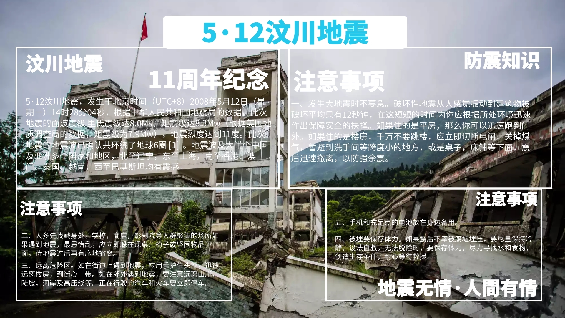 汶川地震11周年纪念手抄报