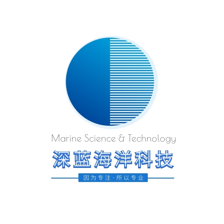 圆形海浪插画深蓝海洋科技头像logo