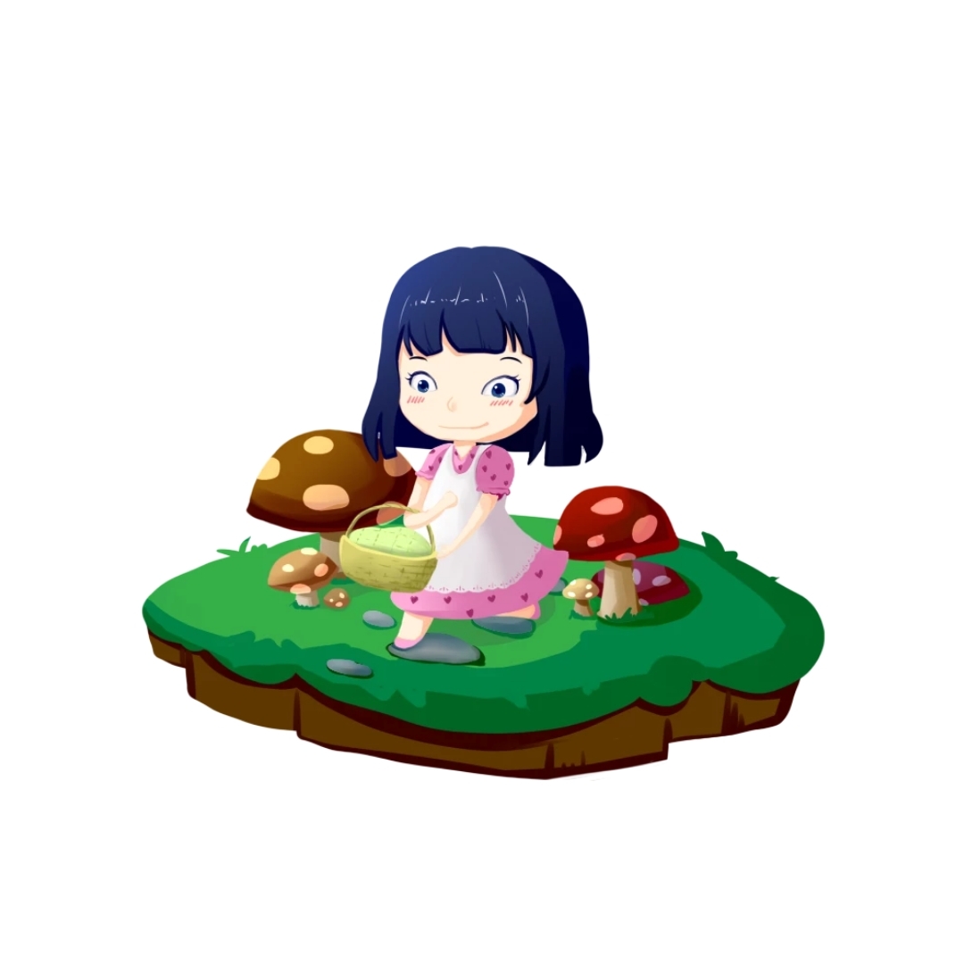 图怪兽原创元素少女女孩人物手绘插画