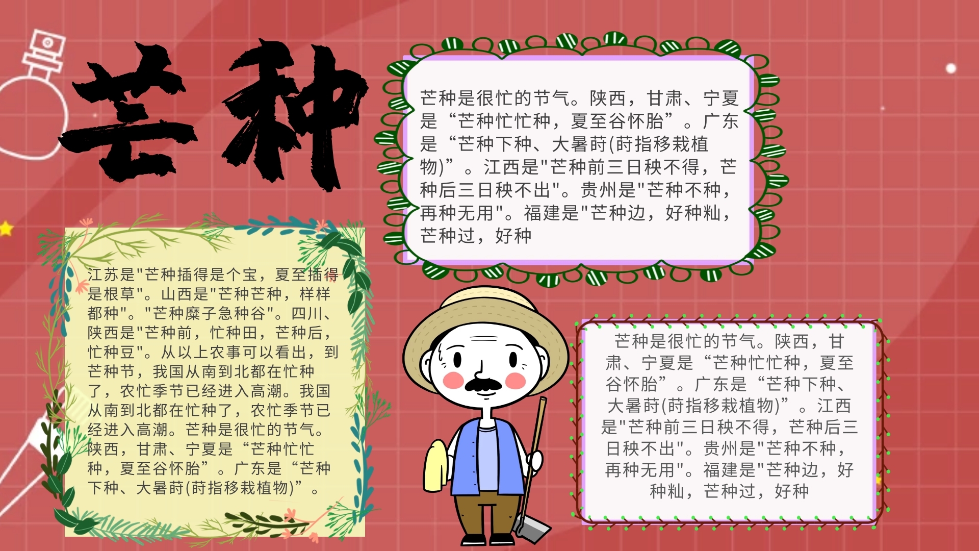 芒种手抄报卡通清新