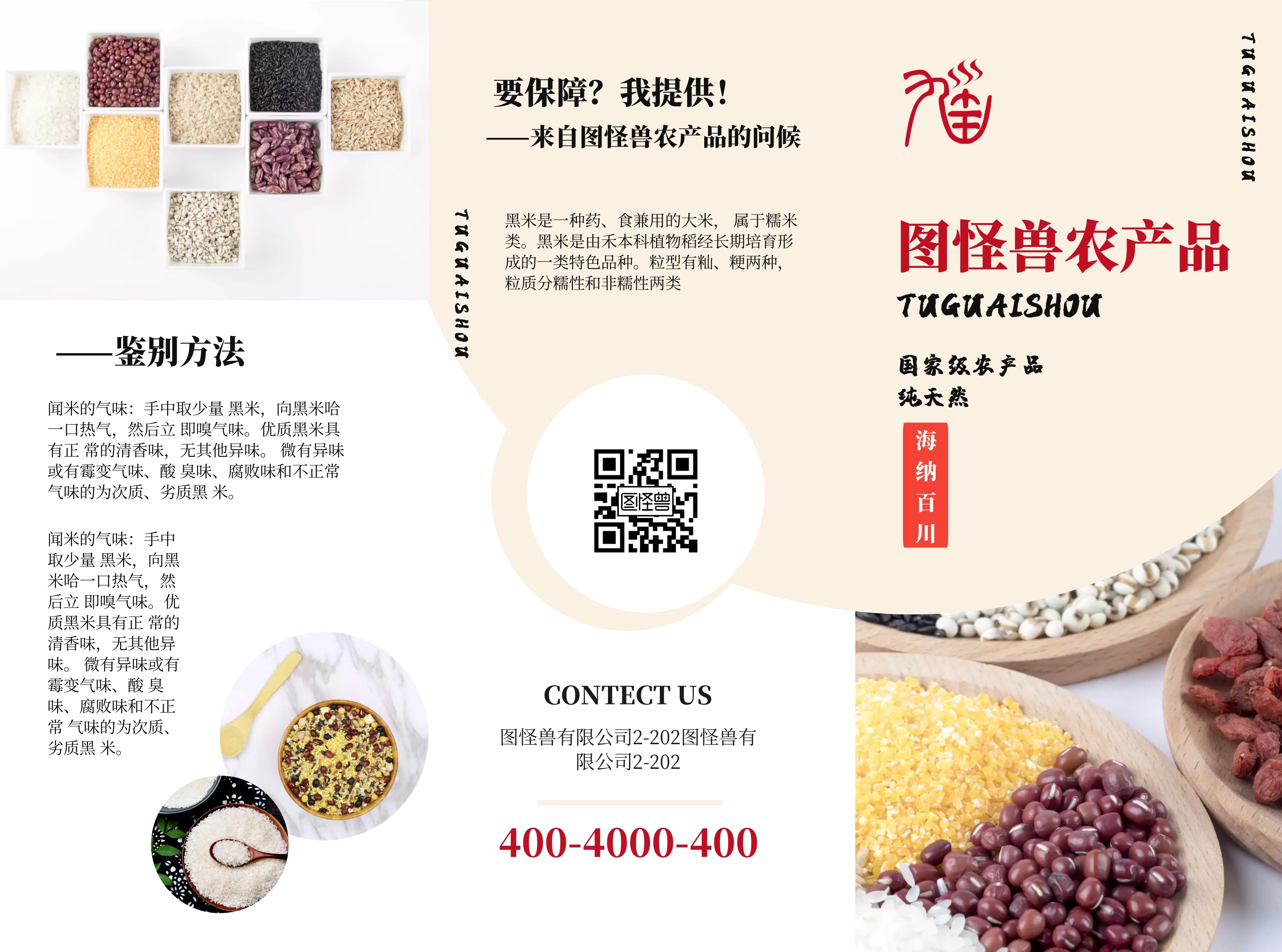 摄影风产品介绍简约红色三折页
