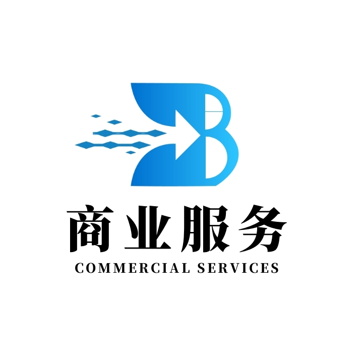 商业服务商务蓝色渐变图文logo设计