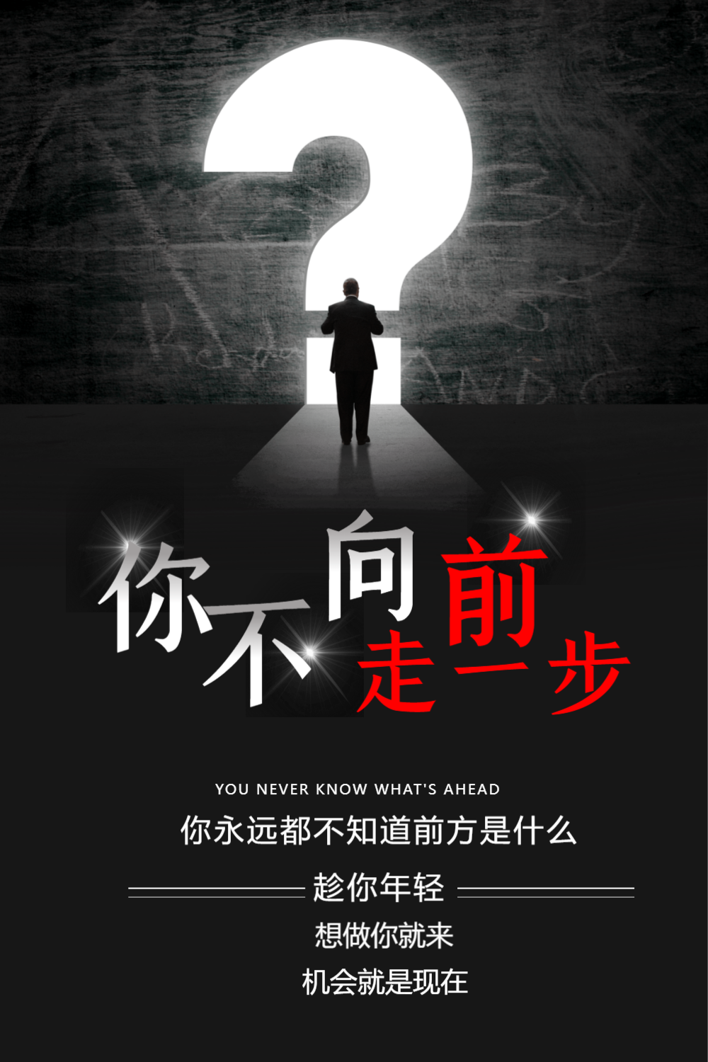 你不向前走微商励志海报