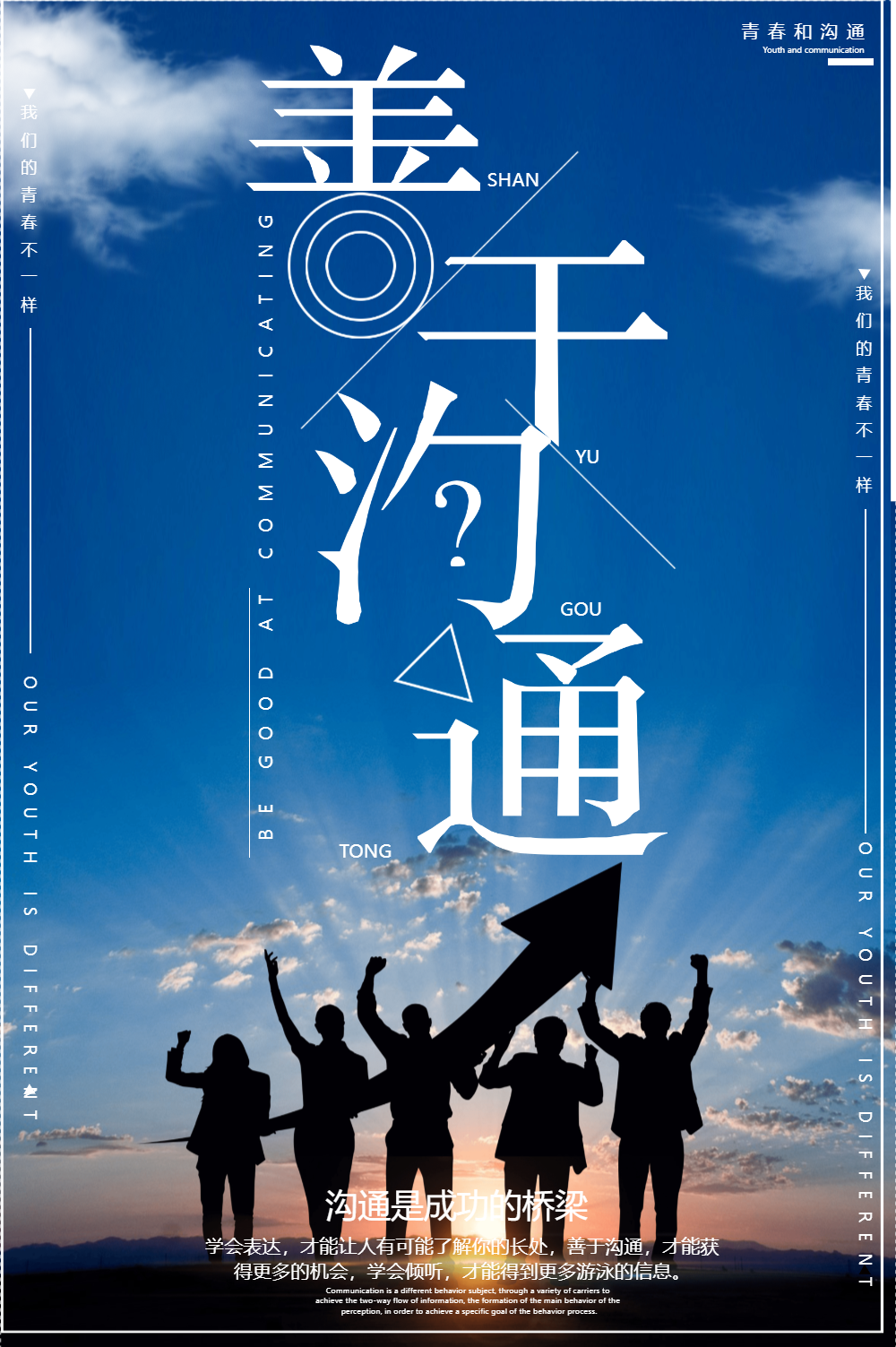 善于沟通励志海报