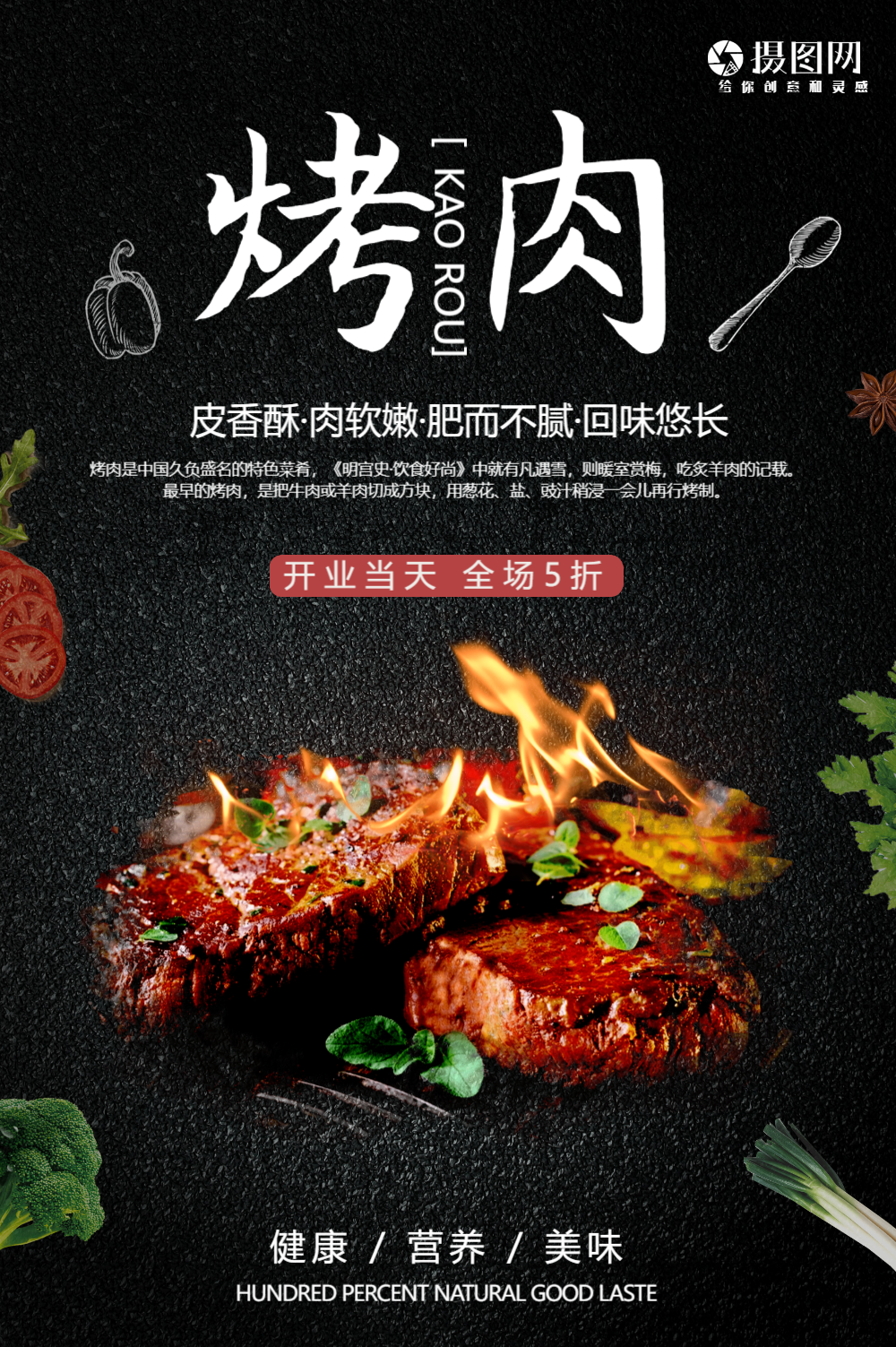 烤肉美食海报