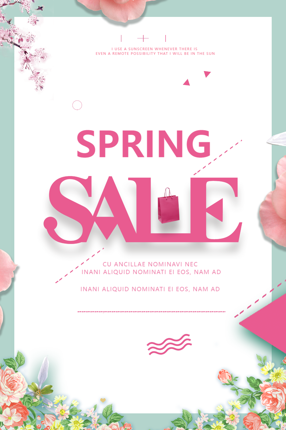 简约春季促销英文海报