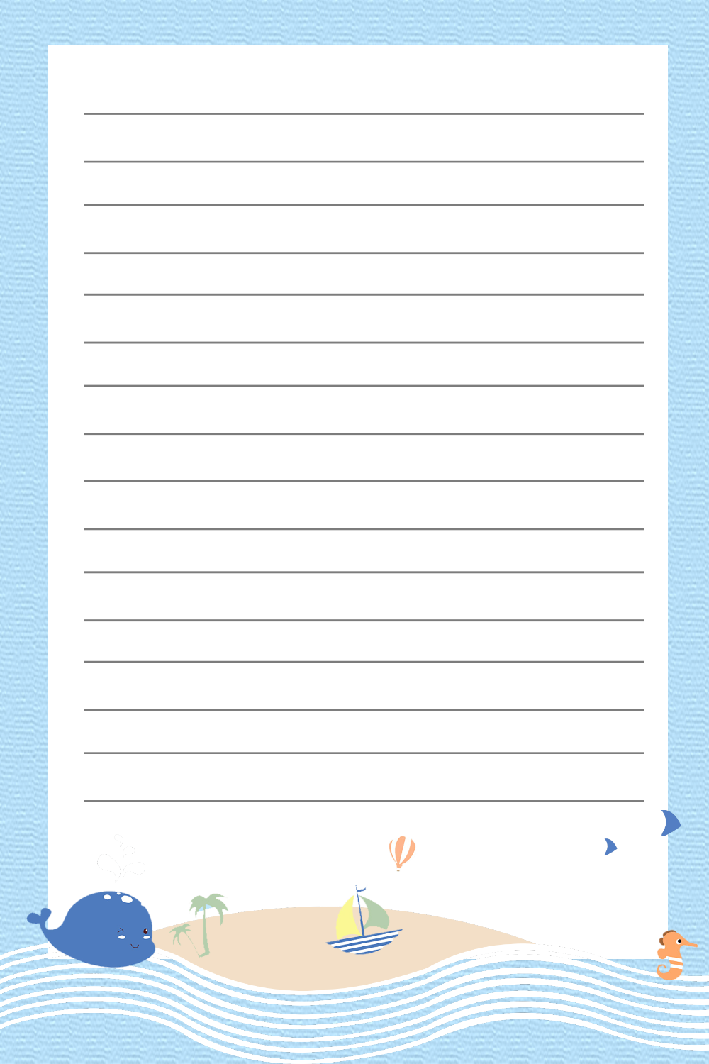 小清新信纸海报背景模板