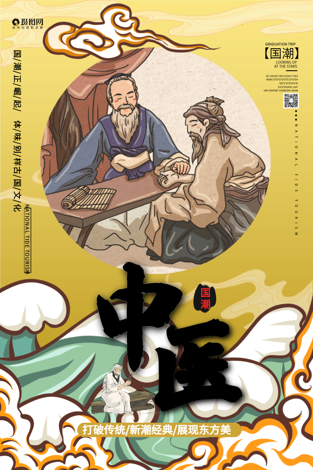 国潮风中医海报