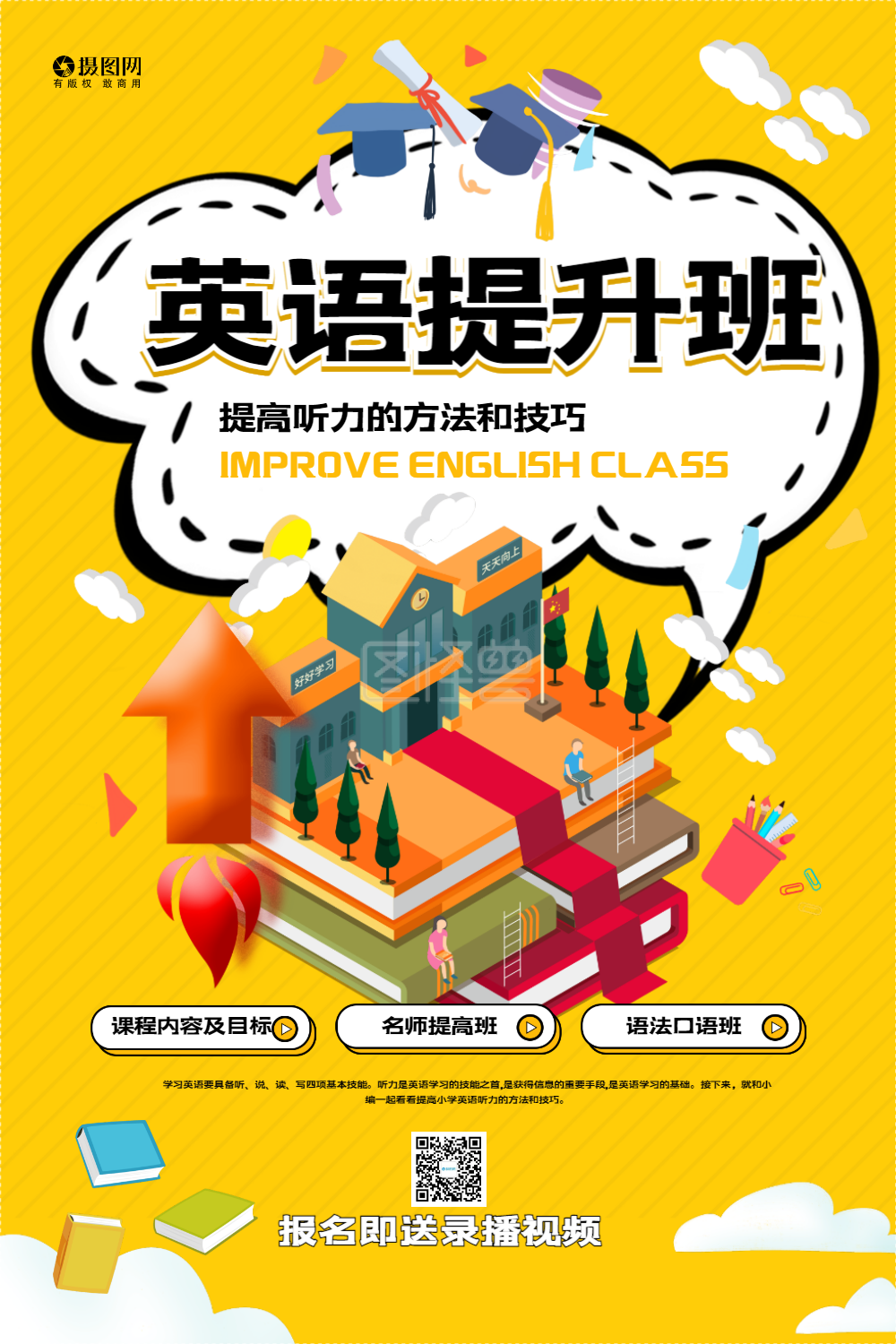 英语提升班宣传海报