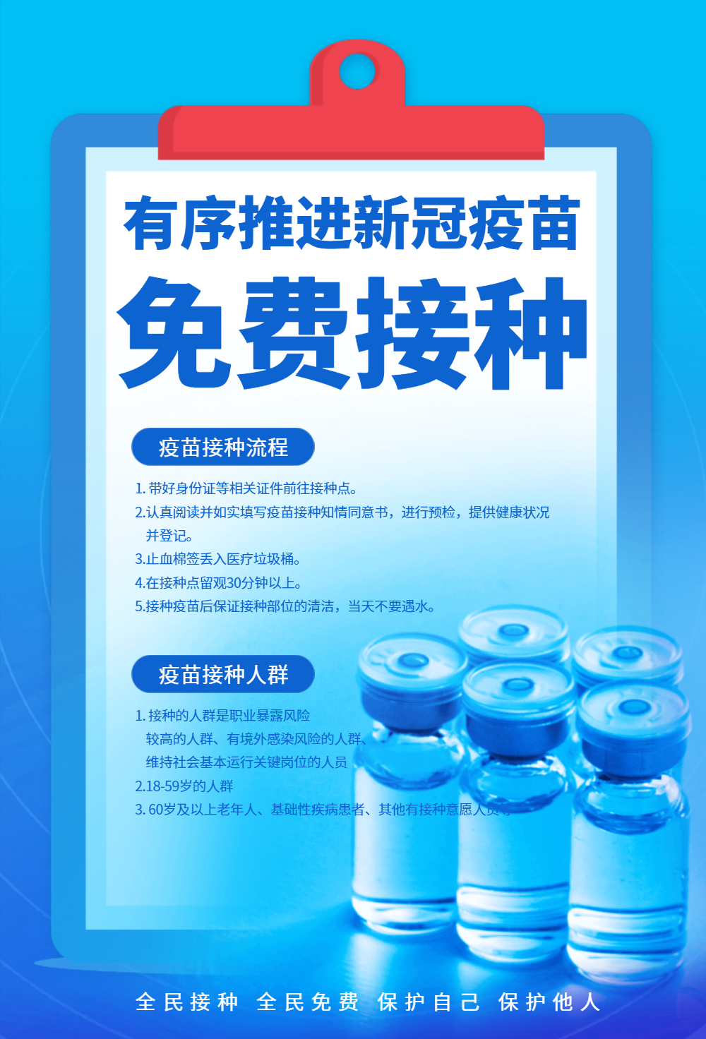 有序接种新冠疫苗宣传海报