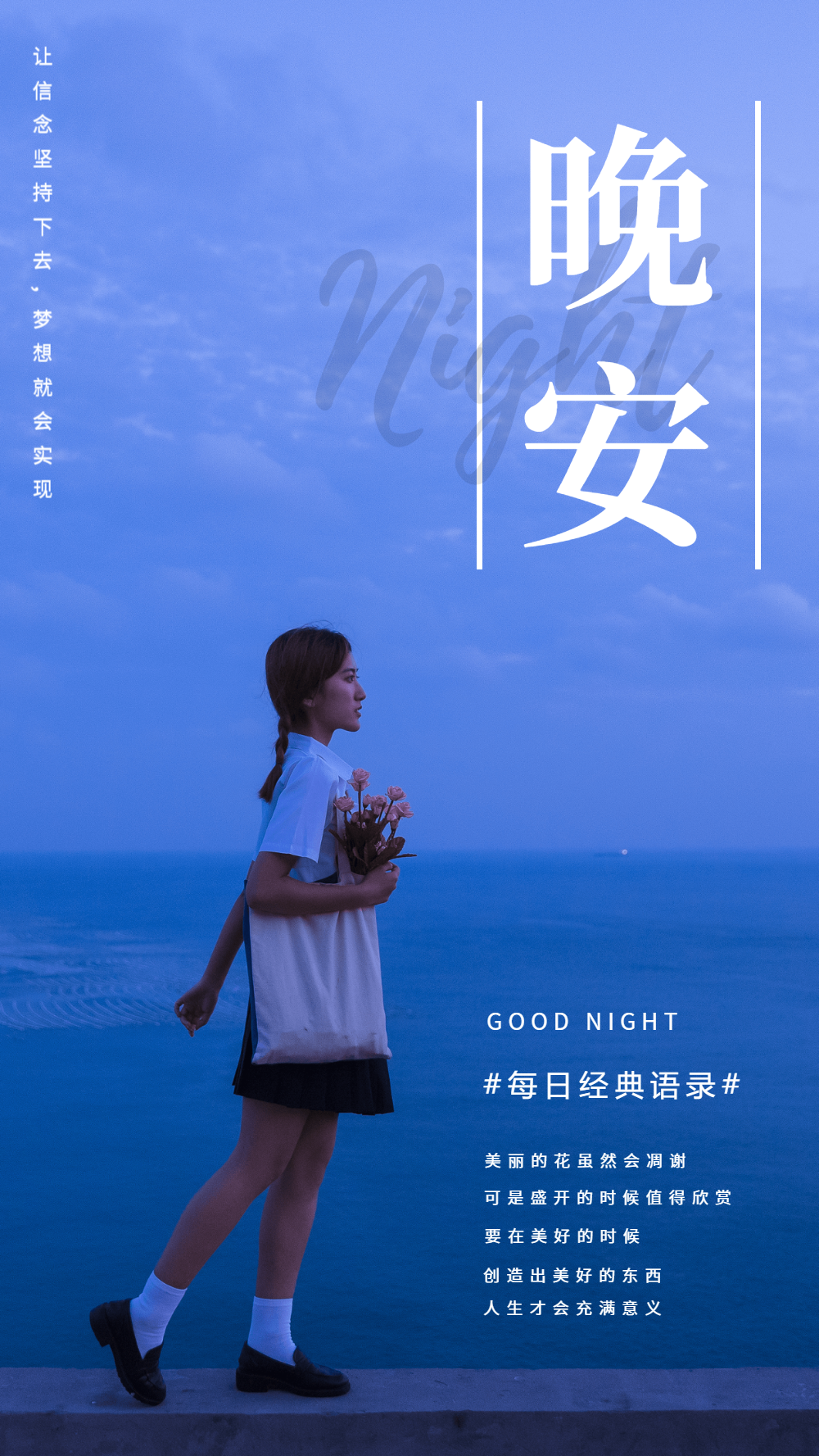 唯美文艺晚安摄影图海报