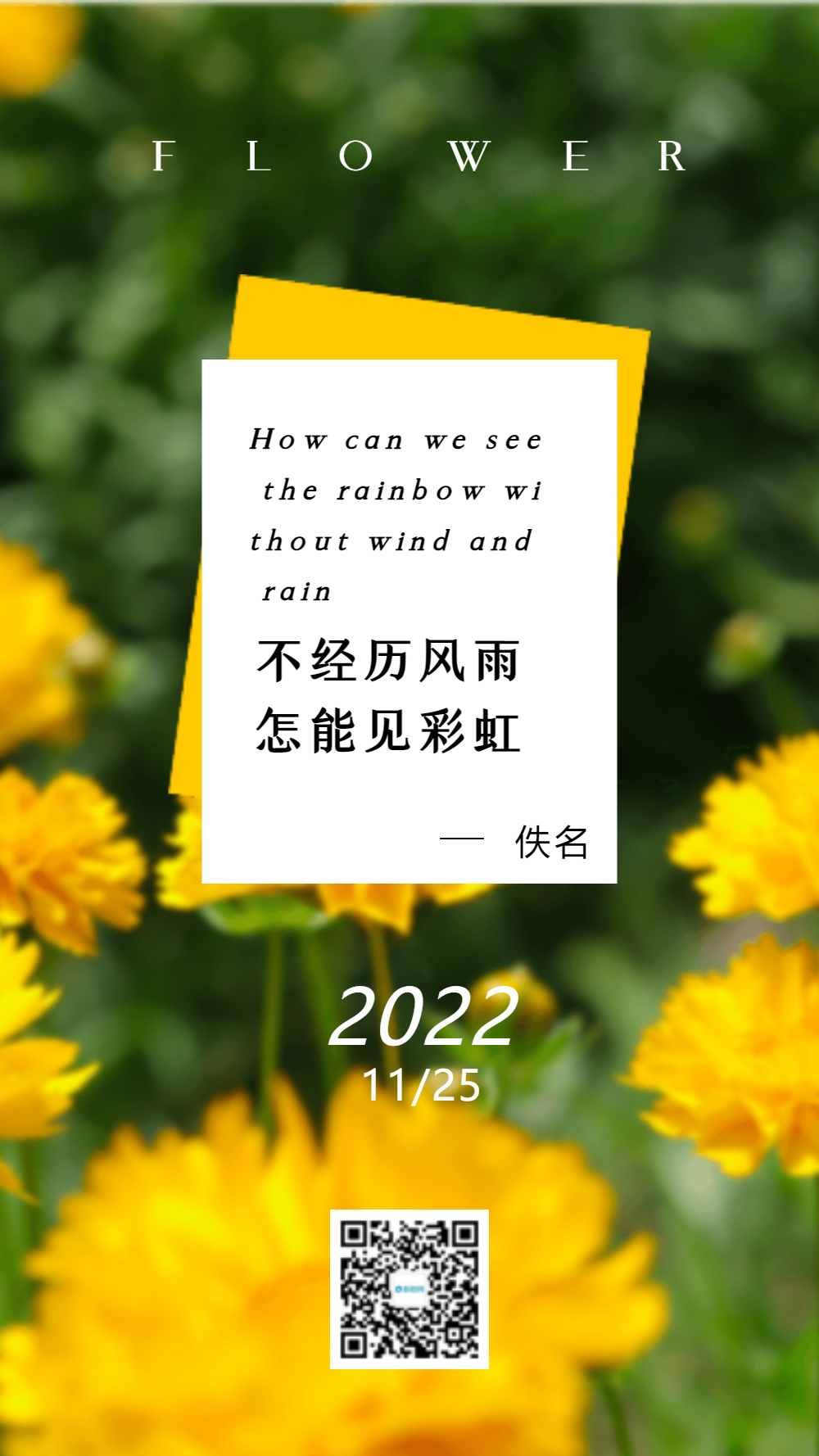不经历风雨励志语录摄影图海报