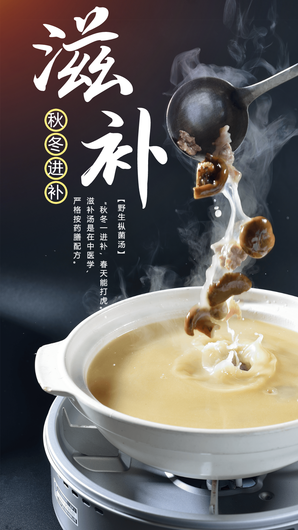 秋冬滋补 美食养生汤摄影海报